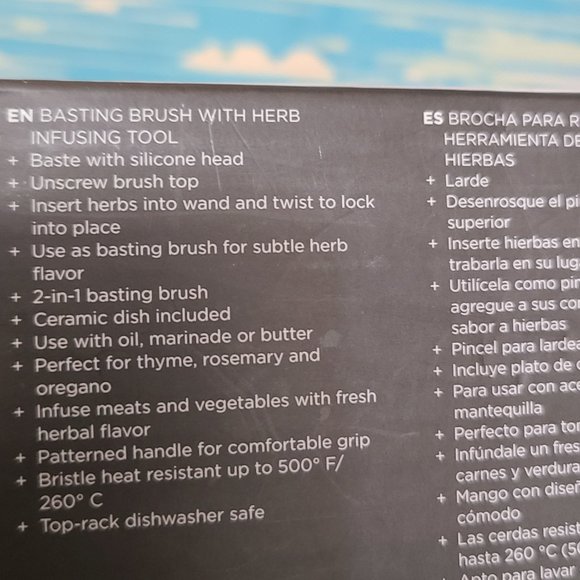 Chef’n HerbWand Fresh Herb Basting Tool + Ceramic Dish NEW Open Box - Picture 5 of 5